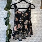Urban Girl Black Crisis Cross Floral Top Size Medium Flowy Sleeveless cami Photo 3