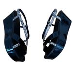 Giorgio Armani  Snakeskin Patent Platform Slingback Wedge Sandals Size 39.5 9 Photo 2