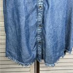 Rock & Republic Sleeveless Button Down Denim Look Top with Unfinished Hem-XL Photo 1
