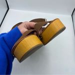 MIA  Nira Sabrinda Faux Leather Y2K Chunky Heel Cognac Sandal Size 9.5 Photo 4