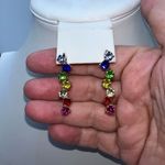 Pride Rainbow 🌈 Rhinestone Linear Earrings Photo 2