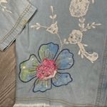 draper's & damon's drapers & damon embroidered sequin beaded denim button up long sleeve shirt Photo 3