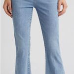 frame denim  Size 27 Le Easy Flare Jeans Lightwash Blue Wash Fray Raw Hem Stretch Photo 0