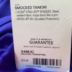 Athleta Royal Dress Blue Smocked Tankini Top Photo 2