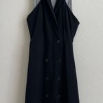Anthropologie Maeve Black Grey Loretta Double-Buttoned Blazer Tuxedo Dress Photo 4