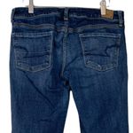 American Eagle  AEO Dark Wash Skinny Crop Raw Hem Mid Rise Jeans Size 8 Short Photo 3