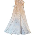 Azazie  Clove English Rose Light Pink A-Line Pleated Stretch Satin Dress SZ 8 Photo 3