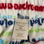 Sonoma NWOT  women’s white multicolor soft fleece elastic drawstring pajama pants Photo 4
