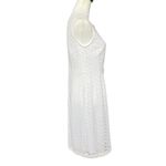 Garnet Hill Dress Size 6 White Eyelet Sheath Sleeveless Preppy Knee Length Photo 2