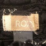 Roxy Black Printed Snowflake Lounge Pant Sz L Relaxed Flare Hem Drawstring Waist Photo 4