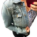 MOSSIMO denim jean jacket small distressed Photo 2