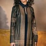 Soft Surroundings  Black and Tan Striped Jacket Photo 1
