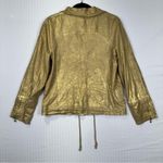St. John  Sport SoCa Gold Lamb Leather Jacket Women’s Size Medium Photo 3