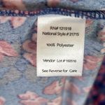 Vintage National Robe Size L Royal Blue Flroal Snap Front Velvet House Coat Rare Photo 9