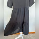 Lightweight Tiered V Neck Dress | NWOT | Medium | Black | Short Sleeve Photo 2