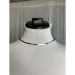 Sleek Modernist Minimalist Quiet Luxury Open collar Silver Tone Choker Necklace Photo 1