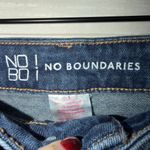No Boundaries  Distressed High Rise Denim Jean Shorts Blue Cutoff Frayed Hem Photo 3