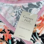 Garnet Hill NWT Size M Floral Print V-Neckline Organic Cotton Knit Top Shirt Photo 4
