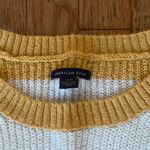 American Eagle mustard yellow and white striped sweater Photo 2