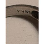 Genuine Turquoise Sterling Silver Ring (W.H. 925) – Filigree Scroll Band – Size Photo 3