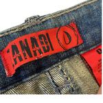 Zana Di  Distressed whiskered Blue Flare Jeans Size 0 embellished back pockets Photo 5