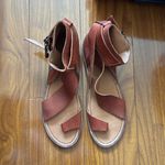 Free People Mahogany Brown Leather Ankle Strap Vale Boot Sandal Photo 6