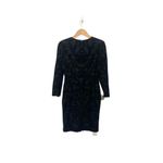 Alexander McQueen Black Velvet Burnout Dress SZ 10 | Virgin Wool & Cashmere | NW Photo 4