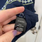 Skies Are Blue NWOT  Anthropologie navy yellow‎ embroidered cuff sleeve blouse XS Photo 4