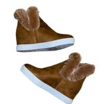 Jessica Carlyle suede fur trim sneaker booties Photo 3