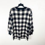LPA Floyd Black White Buffalo Check Wool Blend Puff Sleeves Sweater Dress Medium Photo 1
