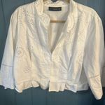 Venezia White Eyelet w/Ruffle Hem Jacket | Size Medium Photo 0