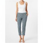 Adrianna Papell NWOT Stretch Cropped Pants 6 Blue White Geometric Print Pull On Photo 1