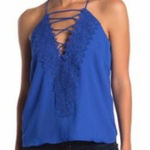 WAYF NWT  Blue Lace Up Front Tank Top (L) Photo 0