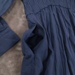 Anthropologie Pilcro Corset Midi Shirt Dress Women's Large Blue Prairie Peasant Photo 3