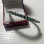 Sterling Silver Turquoise Cuff Green Photo 1