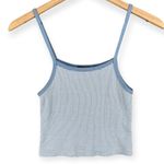 Brandy Melville  Cropped Cami Tank Women’s XS-S Blue White Striped Knit Top Photo 2