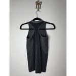 Athleta High Neck Gray Black Ribbed Sleeveless Workout Tank Athletic Top S Photo 1