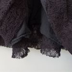 Free People Black Lace Dress Long Sleeve Round Neck USA Made Boho Festival Lined Photo 5