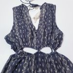 Z & L Europe Milena Maxi Dress Printed Cutout Tassels Frayed Hem 100% Cotton Gray Size L Photo 11