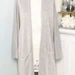 Donni Draped Cardigan Ribbed Sweater Duster Tan Taupe Size M Photo 0