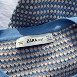 ZARA  Knit Top Shirt Light Blue Gold Women’s  Sz M Photo 6