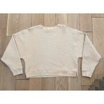 Nation Ltd Ozzie quilted Crop Crew sweatshirt Sand Beige Tan Size M - MSRP $185 Photo 2