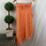 Ralph Lauren Black Label 100% Silk Coral Orange Wrap Maxi Skirt 4 Photo 1