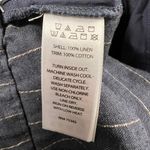 Catherine Malandrino  100% Linen Pinstripe High Rise Wide Leg Pants Blue Size 12 Photo 7