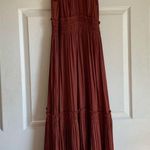 Anthropologie By size 4 burnt orange Esther tiered ruffle hem halter midi dress Photo 2