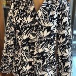 Laura Scott Black White Floral Button Casual Jacket Womens Size 10 Photo 0