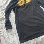 Calvin Klein Black Gold Hoodie Dress Midi CK Logo Women’s L Pullover Sweatshirt Photo 5