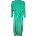 Vintage Allendale 1/2 Zip Fleece Nightgown Robe Size M Tie Back Belt Teal Green Size M Photo 2