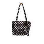Kate Spade  Cream Black Apple Print Tote Nylon Shoulder Bag Photo 4