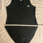 PINK - Victoria's Secret  Black Bodysuit Size M Cotton Stretch One-Piece Photo 11